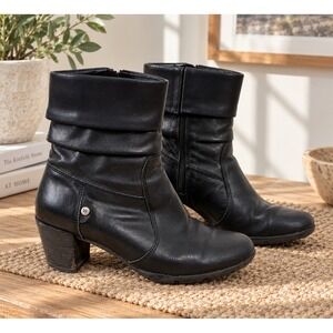 Wolky Colville Black Leather Fold Down Boots Women Size 41 9-9.5